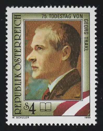 1974 75. Todestag Georg Trakl, Dichter, 4 S, **