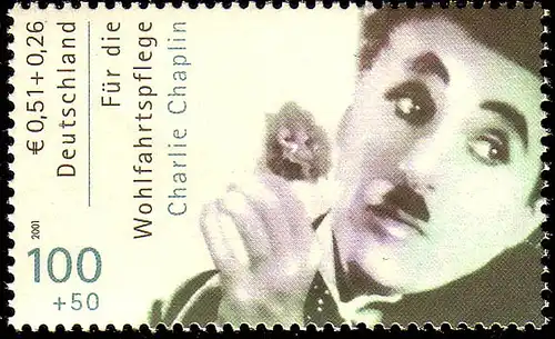 2218A acteur Charlie Chaplin: Set à 10 timbres, tous ** frais de poste