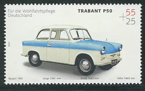 2290 Oldtimer-Automobil Trabant P 50 / Trabbi, Set 10 Stück, alle ** postfrisch