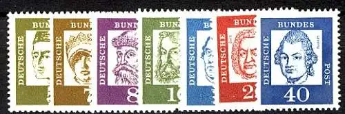 347x et suiv. Allemands importants 7 valeurs SANS fluorescence ensemble frais ** complet