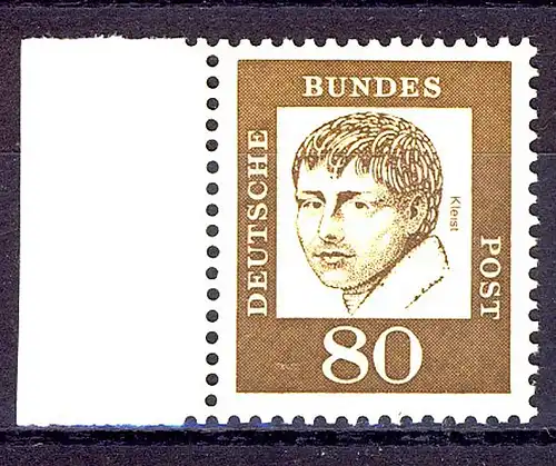 359 Bed. Deutsche 80 Pf Seitenrand li. ** postfrisch