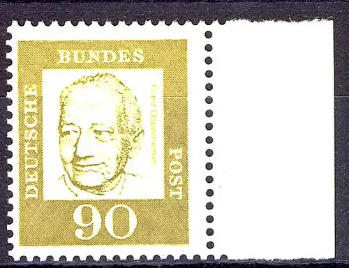 360 Bed. Deutsche 90 Pf Seitenrand re. ** postfrisch