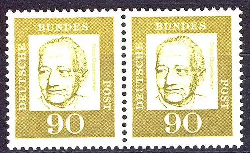 360 Bed. Deutsche 90 Pf waag. Paar ** postfrisch