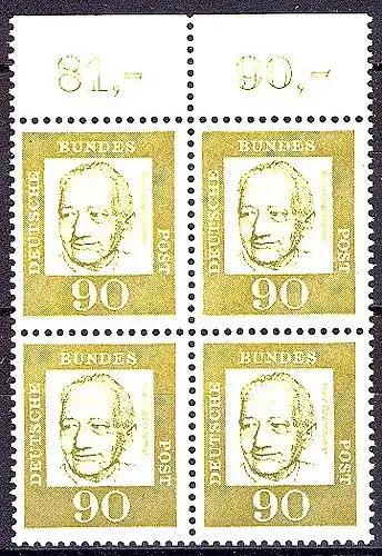 360 bed. allemand 90 Pf OR-Quaterbl. ** post-fraîchissement