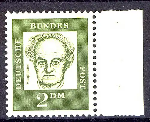362 Bed. Deutsche 2 DM Seitenrand re. ** postfrisch