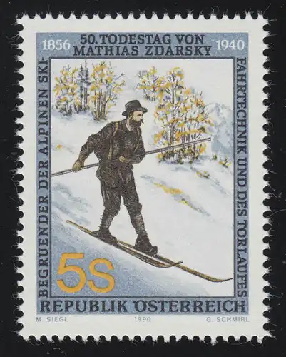 1998 50e anniversaire de la mort de Mathias Zdarsky, fondateur de l'ingénierie skiable alpine, 5 S **