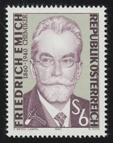 1981 Todestag Friedrich Emich, Chemiker, 6 S, postfrisch **