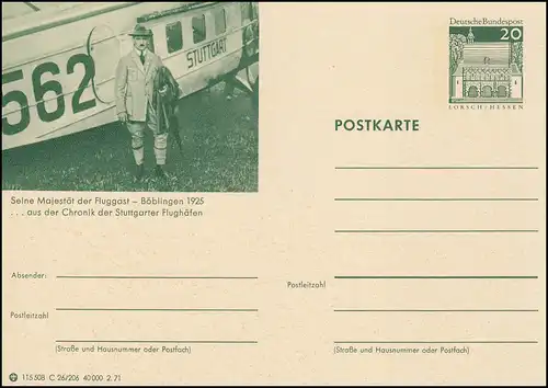 P099-C26/206 Stuttgart, Aéroport, Böblingen 1925 **