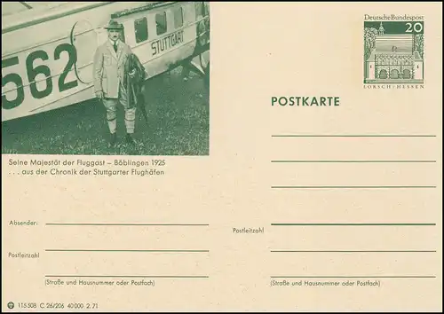 P099-C26/206 Stuttgart, Flughafen, Böblingen 1925 **