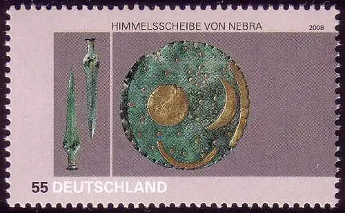 2695 Archäologie Himmelsscheibe von Nebra, Set zu 10 Stück, alle ** postfrisch