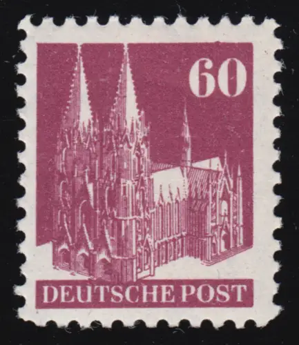 Bizone 93 IIa WB Bauten 60 Pf., braunlila, weit **