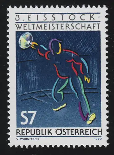 2010 WM Eisstockschießen Wien, Eisstockschütze, 7 S, postfrisch **
