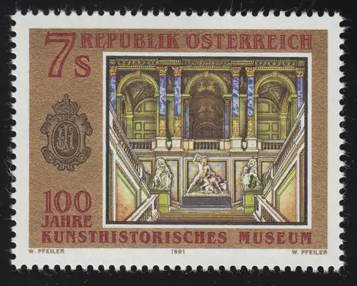 2029 Kunsthistorisches Museum: Innenansicht, 7 S, ** postfrisch