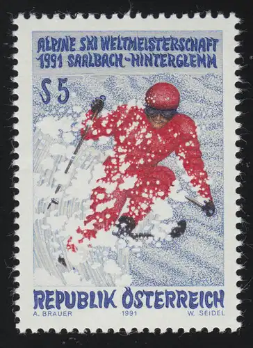 2014 Alpine Ski WM Saalbach-Hinterglenn, skieur, 5 S, frais de port **