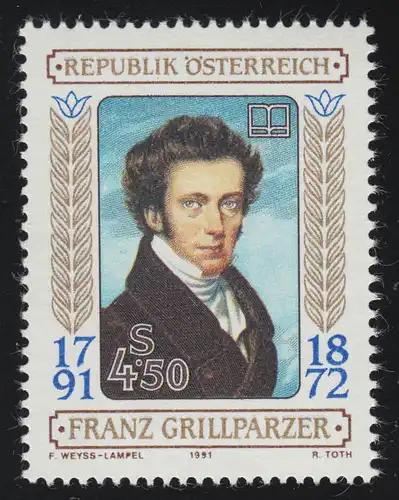 2013 Geburtstag Franz Grillparzer, Dichter, 4.50 S, postfrisch **
