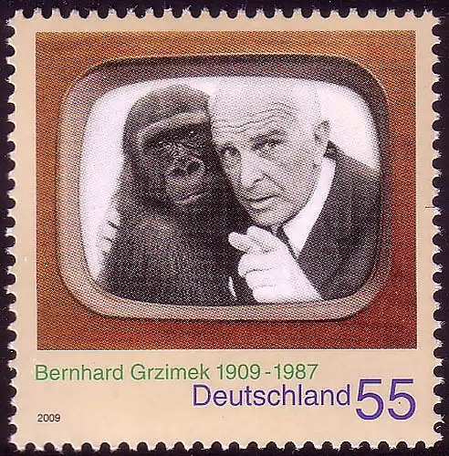 2731 Zoologe Bernhard Grzimek - 10 Einzelmarken, alle ** postfrisch