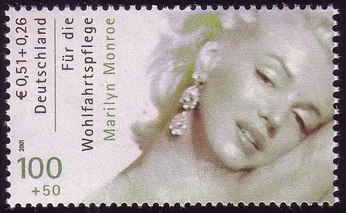 2219A Schauspielerin Marilyn Monroe - 10 Einzelmarken, alle ** postfrisch