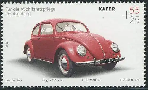 2292 Oldtimer-Automobile - VW Käfer - 10 Einzelmarken, alle postfrisch **