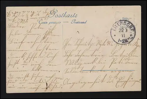 Femmes buste portrait jeune femme boucle sourire col chemisier, EILENDORF 22.3.1911