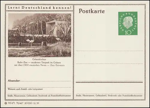P042-78/467 Gelsenkirchen, Ruhr-Zoo - Giraffe, Flamingo **