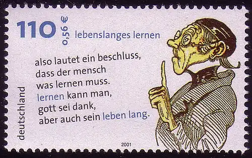 2209 Wilhelm Busch, professeur Lemple - Set à 10 timbres, tous ** frais de poste