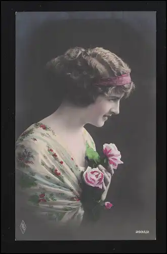 Femmes AK Band boucles profil Portat Roses, Hospitalité de réserve STETTIN 29.1.1915