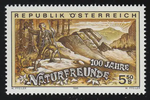2154 100 Jahre Naturfreunde, Titelbild der 1. Naturfreunde Ausgabe, 5.50 S, **