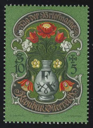 2158 Jour du timbre, paires de lettres "F" et "A," 10 S + 5 S, frais de port **