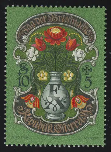 2158 Tag der Briefmarke, Buchstabenpaar "F" und "A", 10 S + 5 S, postfrisch **
