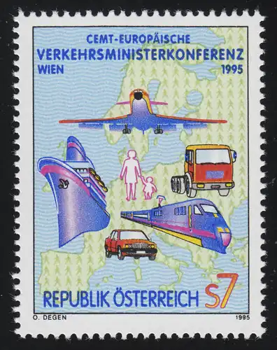 2159  EU Konferenz der Verkehrsminister (CEMT), Verkehrsmittel Karte EU, 7 S, **