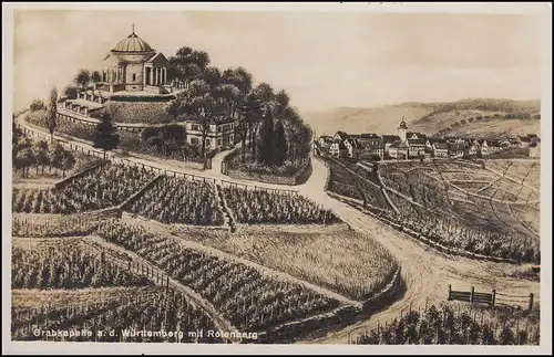 Landpost STUTTGART Rotenberg sur HUNTÜRKHEIM 10.11.36 sur AK Württemberg