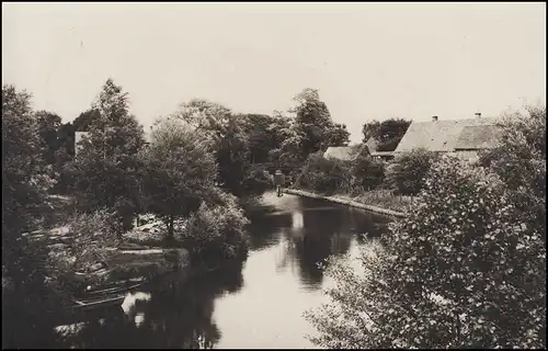 Landpost STRASEN sur NEUSTRELITZ 5.7.59 sur la photo AK Vue partielle avec piédestal