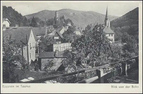 Landpost 16 SAALBURG-CASTELL über BAD HOMBURG v.d. HÖHE 28.7.49 auf AK EPPSTEIN