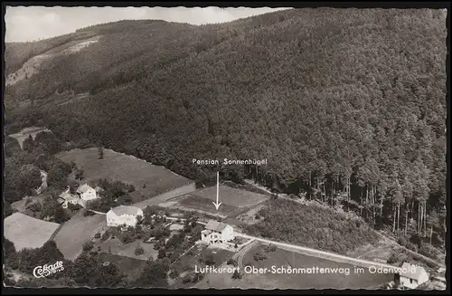 Landpost Stempel 6949 Ober-Schönmattenwag WALD MICHELBACH 12.10.62 auf Foto AK