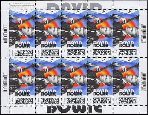 3661 David Bowie - 10er-Bogen ** postfrisch