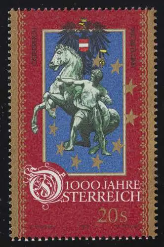 2204 1000 ans Autriche, Autriche & Europe, 20 S frais de port ** de bloc 12