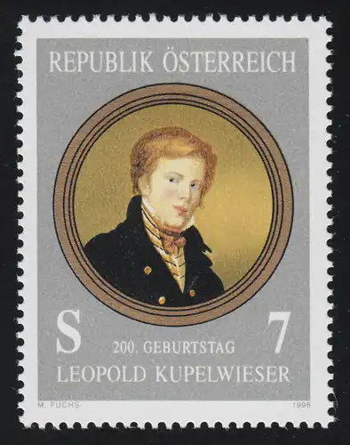 2182 Maler: Geburtstag L. Kuppelwieser, Selbstporträt, 7 S, postfrisch **
