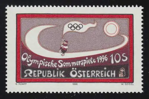 2190 Jeux olympiques d'été Atlanta, porte-drapeau, 10 S, frais de port **