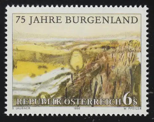 2193 75 Jahre Bundesland Burgenland, Landschaftsbild, 6 S, postfrisch **