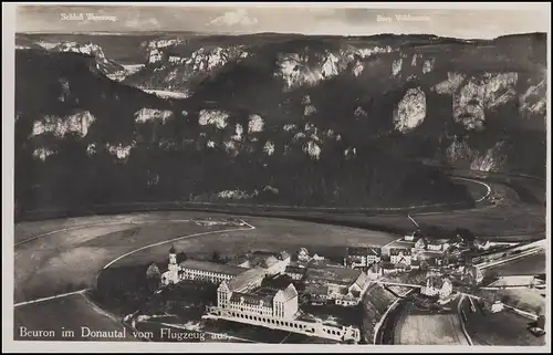 Landpost DURCHHAUSEN über TUTTLINGEN 25.8.42 auf Luftaufnahme BEURON im Donautal
