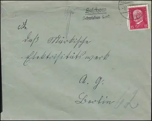 Landpost Stamp SELCHOW / SCHWIEBUS LAND/ Świebodzin 8.12.1931 vers BERLIN