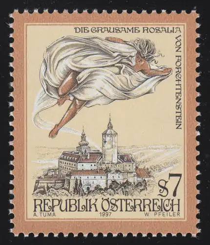 2212 Freimarke: Sagen & Legenden, Die grausame Rosalia v. Forchtenstein 7 S, **