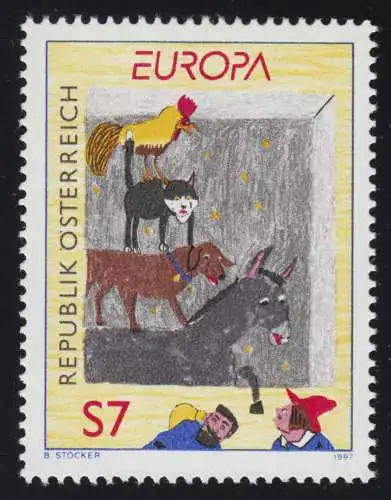 2221 Europa: Sagen & Legenden, Die Bremer Stadtmusikanten, 7 S, postfrisch