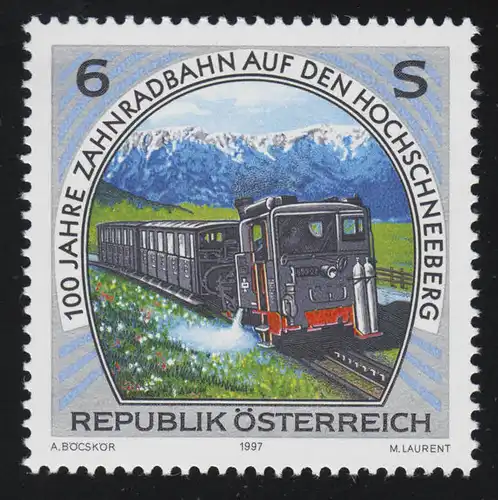 2223 Eisenbahnen 100 Jahre Zahnradbahn auf dem Hochschneeberg, 6 S, **