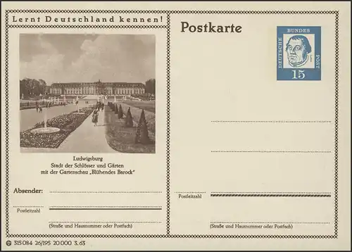 P081-26/195 Ludwigsburg, château baroque, série Koniferen à droite **