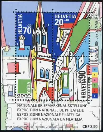 Suisse Block 29 Exposition des timbres NABA St. Gallen, frais de port **