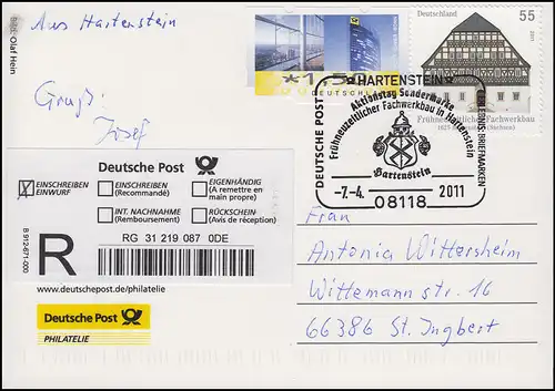 Fachwerkbau Hartenstein/Sachsen auf R-Maximumkarte ESSt Hartenstein 7.4.2011