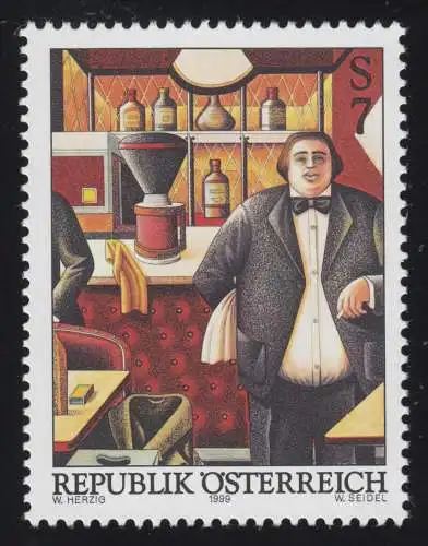 2296 Art moderne en Autriche (XXV), Caffee Girardi, peinture, 7 p. **