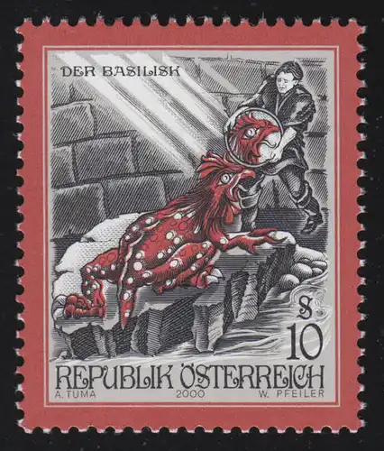 2303 Freimarke: Sagen & Legenden Österreichs, Basilisk von Wien, 7 S **