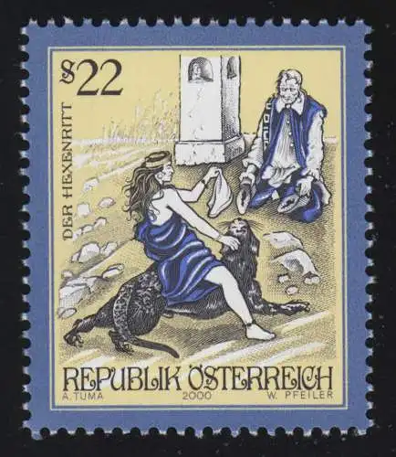 2308 Freimarke: Sagen & Legenden Österreichs, Hexenritt von Mariatrost, 22 S **